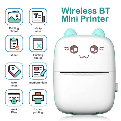 Portable Mini Bluetooth Wrong Printer Mobile Phone Photo Title Note Print Pocket Student Error Label Printer for Children'S Gift