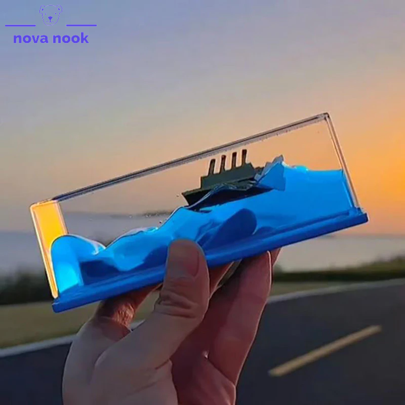 "Explore Tranquility with Novanook: Cruise Ship Fluid Drift Bottle – A Creative Desktop Decor and Unique Birthday Gift