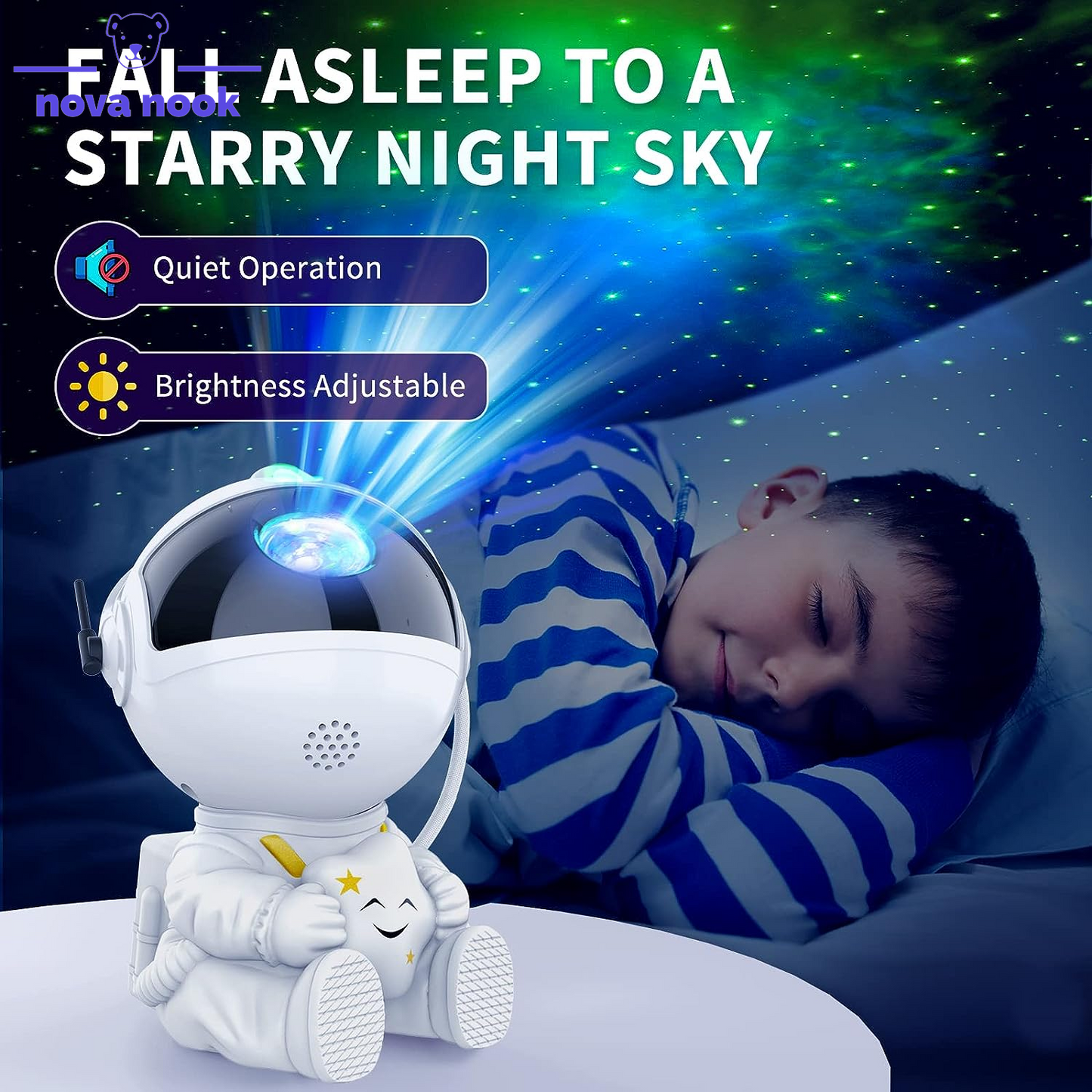 Astronaut Star Projector 🚀: Galactic Night Light for Home Decor ✨